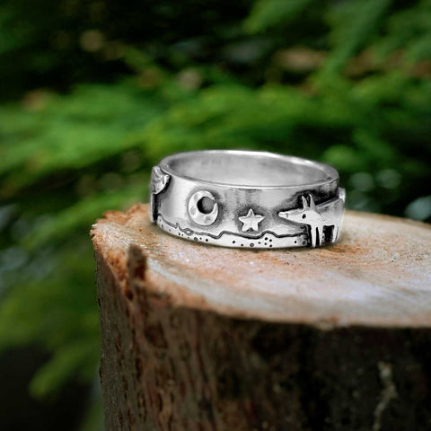 Three Animals Wide Ring