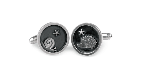 Hedgehog and Snail Cufflinks